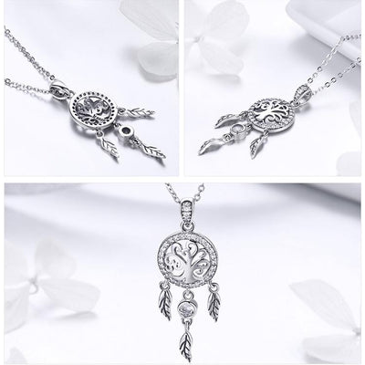 Tree of Life Dream Catcher Pendant Necklace - The Silver Goose